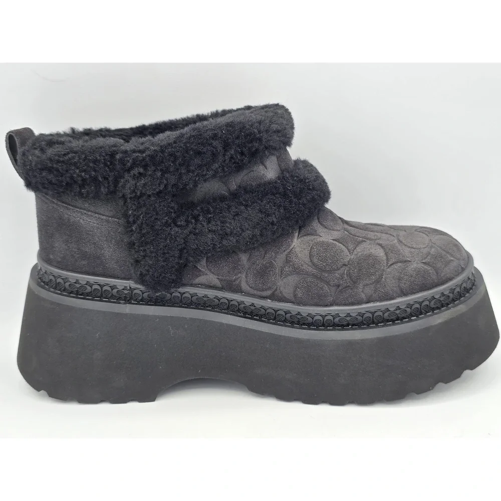 Coach Women's Christina Shearlilng Bootie - Black - Sherpa Lined UGQ Sz‎ 8B